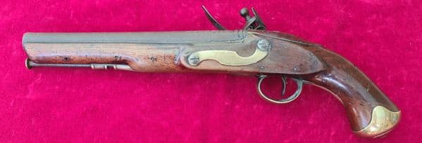 A fine Napoleonic era British Military Flintlock officer's Pistol by THOMAS. C. 1780-1820. Ref 3649.